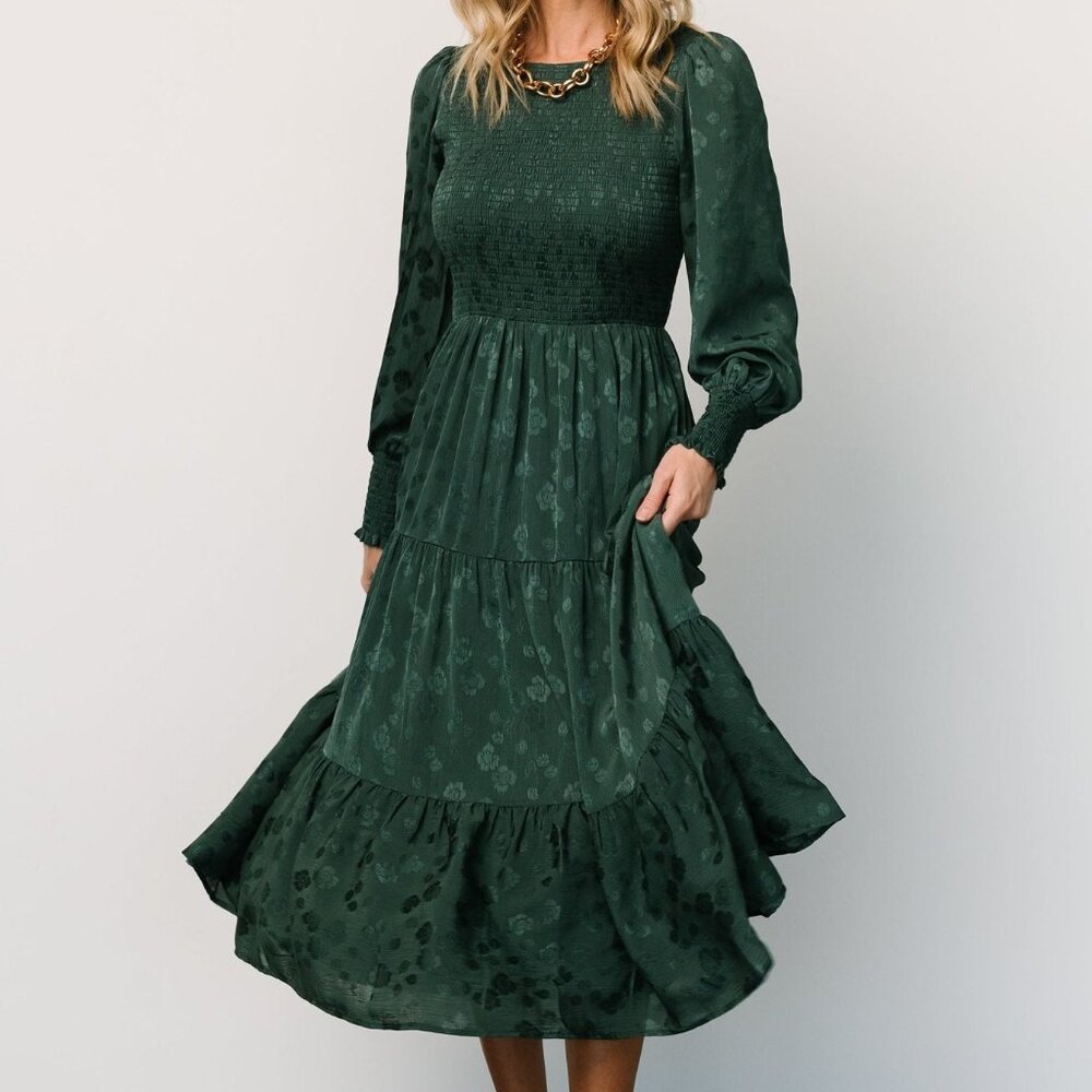 Baltic Born Stockholm Smocked Dress | Dark Green Size XLXL